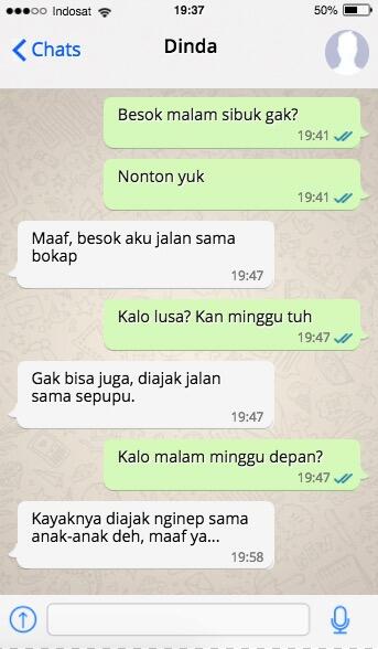 5 Chat dari Gebetan yang Menandakan Kalau Dia Gak Tertarik Sama Kamu