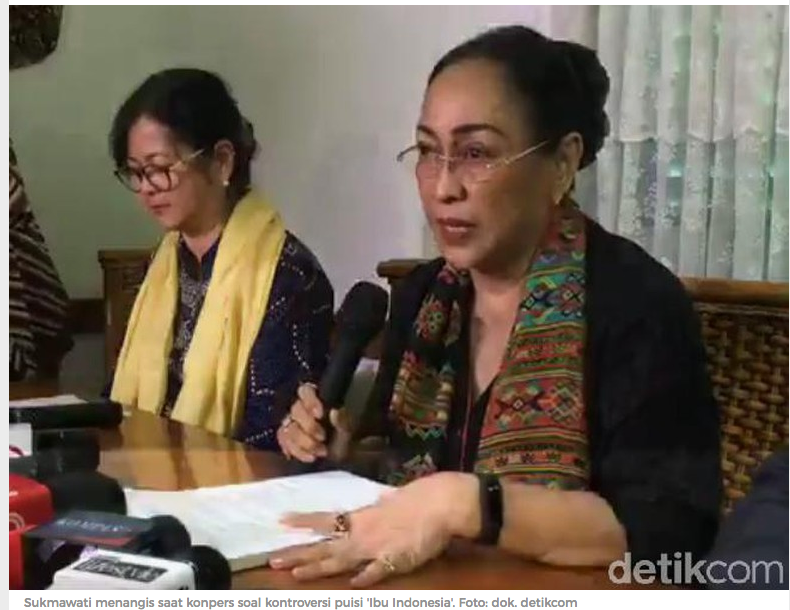 Sukmawati Menangis: Saya Minta Maaf kepada Umat Islam