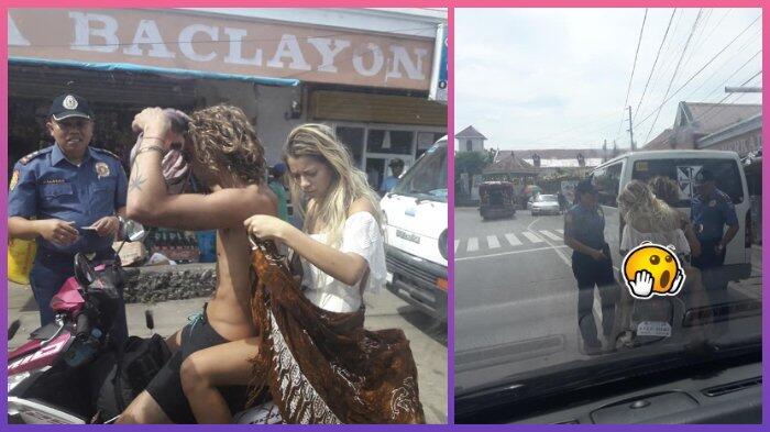 Naik Motor Cuma Pakai Pakaian Pantai, Turis Wanita Ini Disemprit Polantas