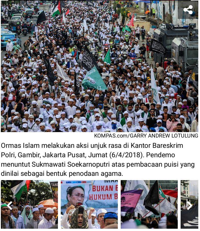 Ribuan Massa Menuntut Sukmawati Soekarnoputri Diproses Hukum