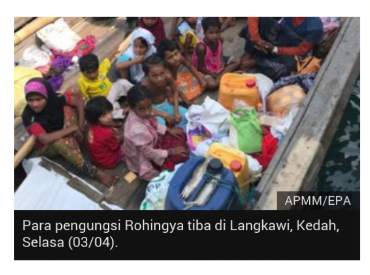 Lima Pengungsi Muslim Rohingya Terdampar di Aceh, "Lima Tewas Dibuang Ke Laut"