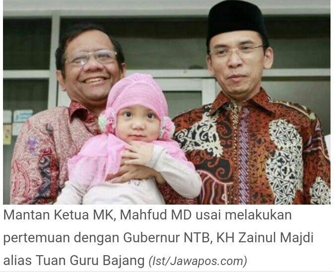 Kagumi Sosok TGB, Mahfud MD Siap Dukung