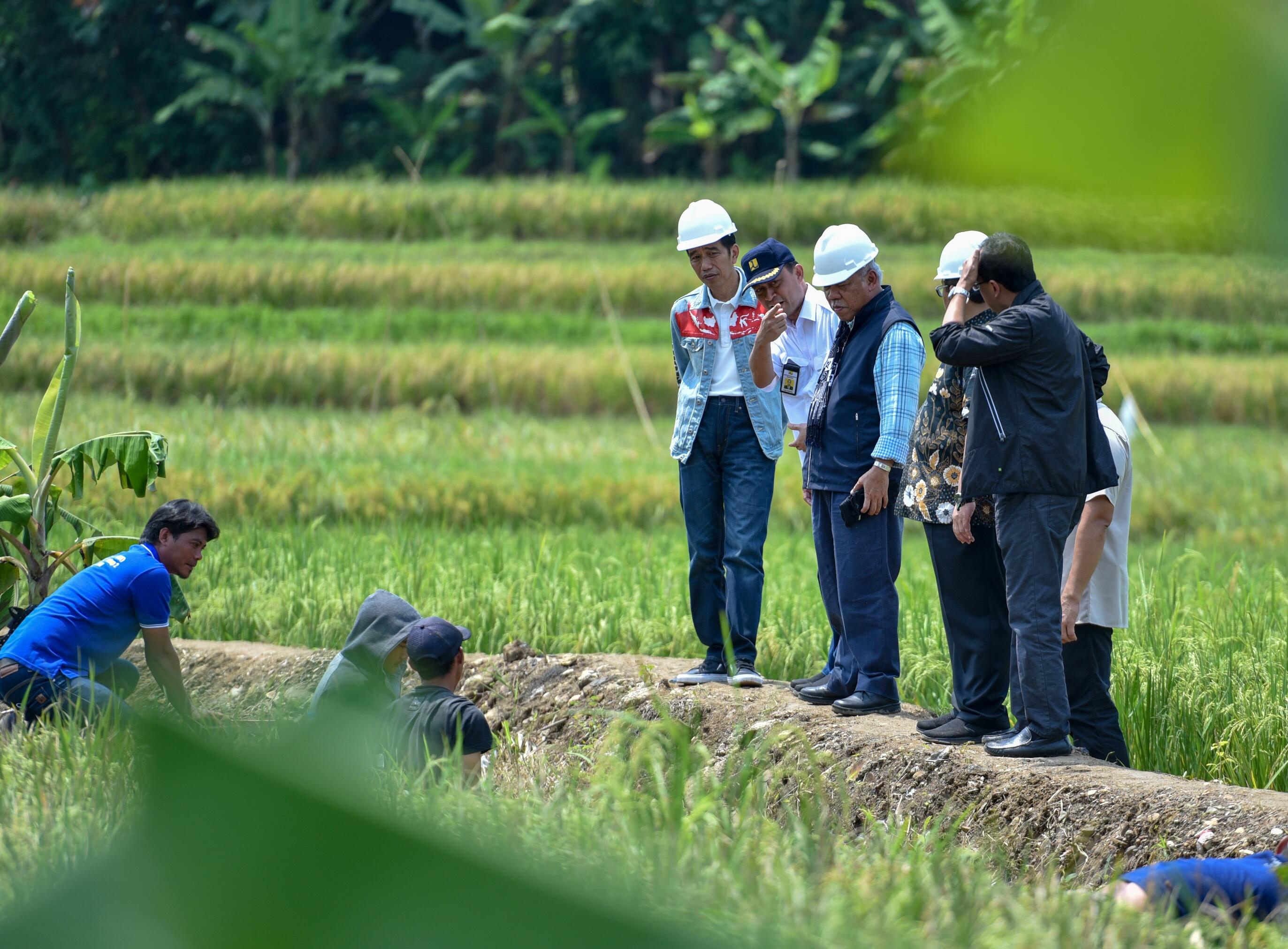 Usai Kunjungi Embung, Presiden Tinjau Proyek Irigasi yang Dikelola PUPR