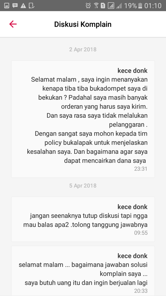 BUKADOMPET DI BUKALAPAK DI BEKUKAN KOMPLAIN DIABAIKAN
