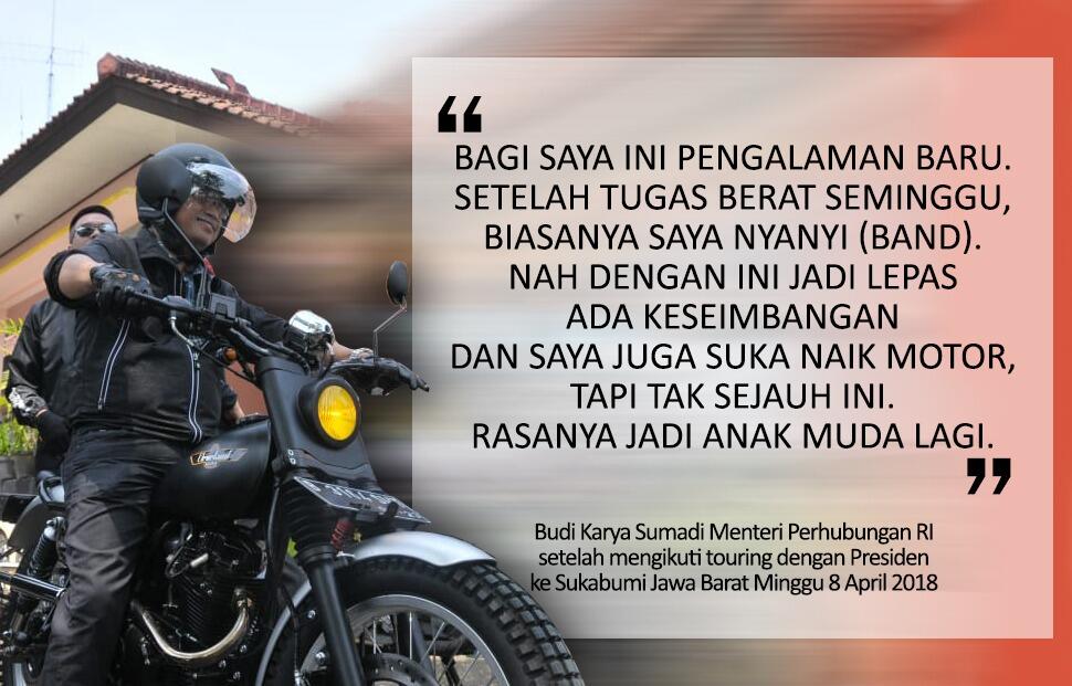 Touring Bareng Jokowi, Menhub: Kita Jadi Semangat, Adrenalin Naik