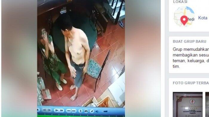 Lelaki Bertato Tampar Wanita Diduga Ibunya, Aksi Ini Terekam CCTV