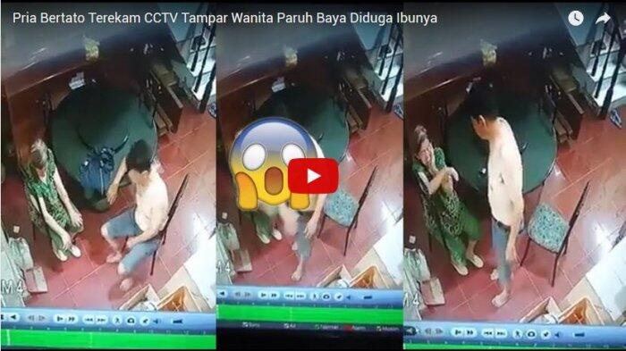 Pria Bertato Terekam CCTV Tampar Wanita Paruh Baya yang Diduga Ibunya