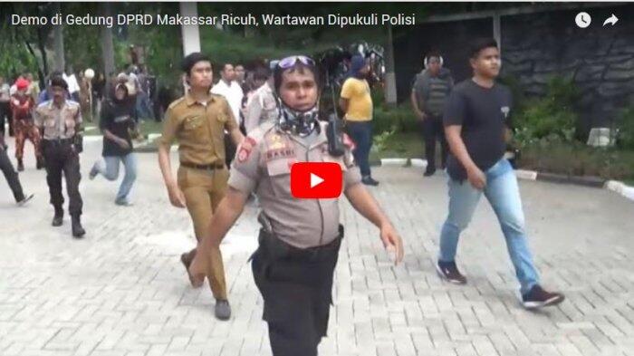 Demo di Gedung DPRD Makassar Ricuh, Wartawan Dipukuli Polisi