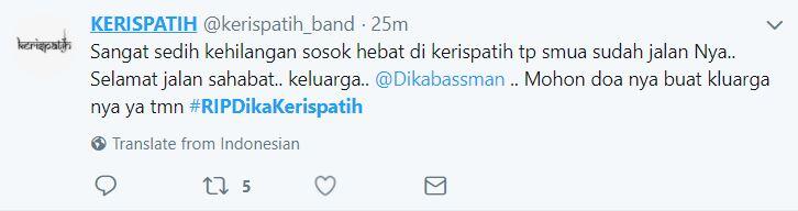 Andika Kerispatih Meninggal Dunia