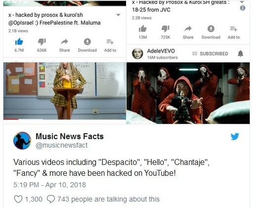 Video Despacito, Adelle, Selena Gomez, Jadi Sasaran Hacker Di Youtube