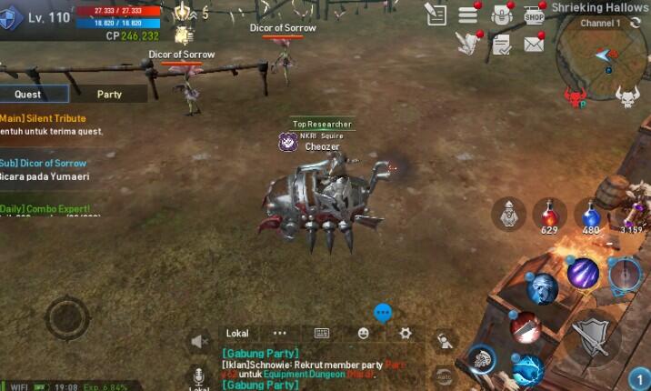 Akun LineAge 2 Revolution Paladin Server Sriwijaya