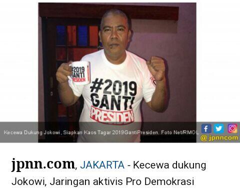 Kecewa Dukung J🐸KOWI Siapkan Kaos Tagar #2019GantiPresiden