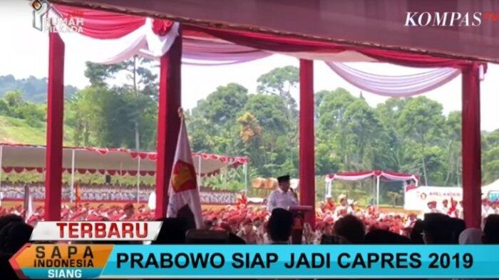 Prabowo Subianto Nyatakan Siap Jadi Capres 2019 di Rakornas Gerindra