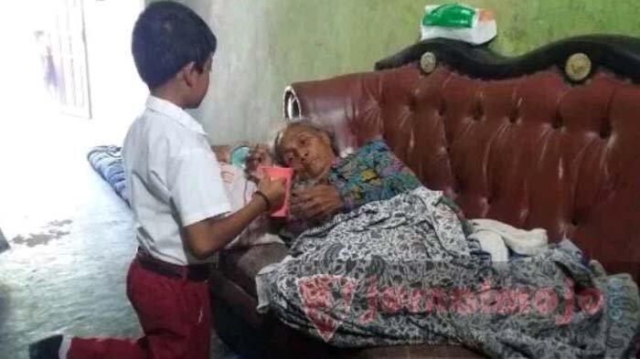 Kisah Helmy Prayoga, Siswa Kelas 2 SD Merawat Neneknya yang Sakit Seorang Diri