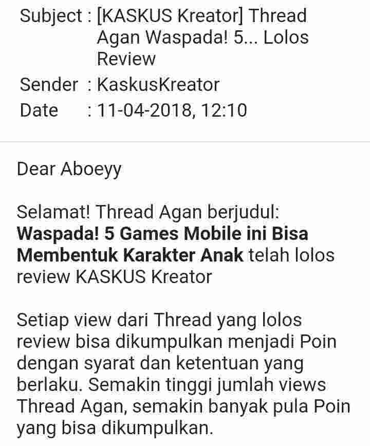 Mohon Thread Saya Ditinjau Kembali