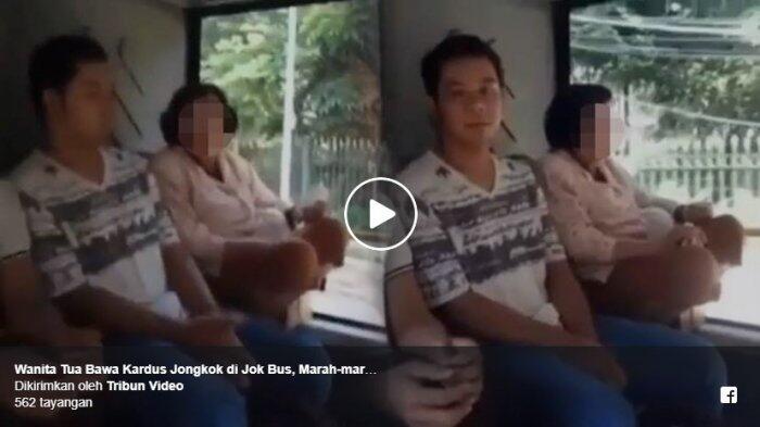 Wanita Tua Bawa Kardus Jongkok di Jok Bus, Marah-marah saat Ditegur Aksinya Berbahaya