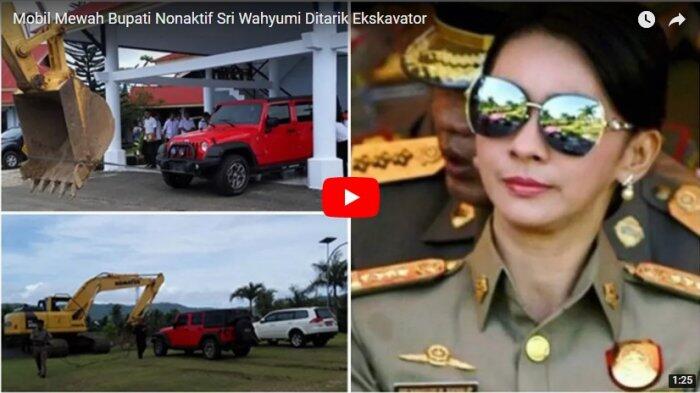 Mobil Mewah Bupati Nonaktif Sri Wahyumi Ditarik Ekskavator