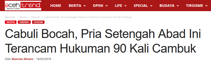 Mekanik Cabuli Bocah Kakak-Beradik di Aceh