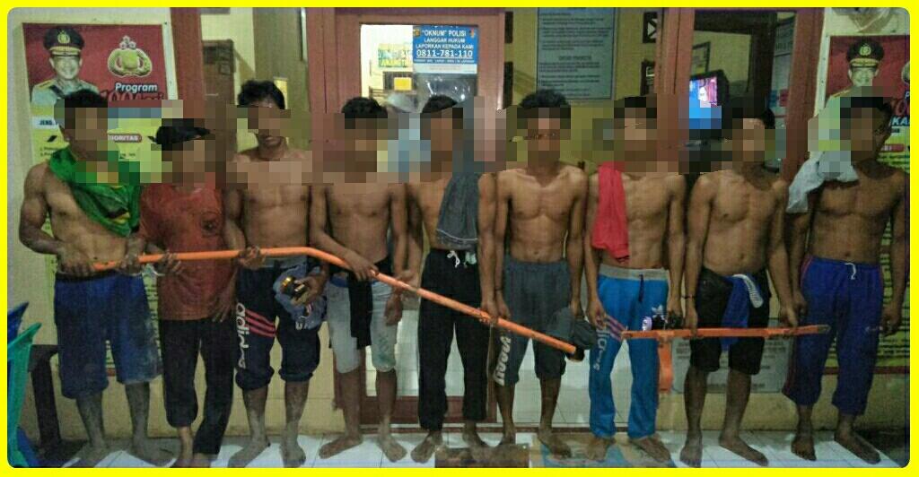 Polsek Sungsang Amankan Sembilan Pelaku Pencuri Pipa Alat Berat