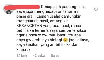 Warna Warni Komentar Pelajar di UN 2018 SMA 