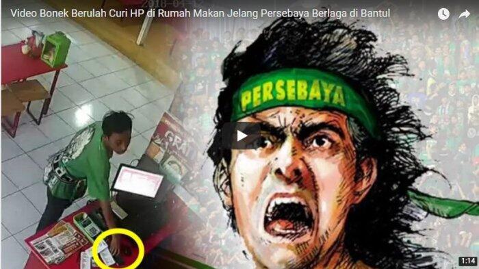 Video Bonek Berulah Curi HP di Rumah Makan Jelang Persebaya Berlaga di Bantul
