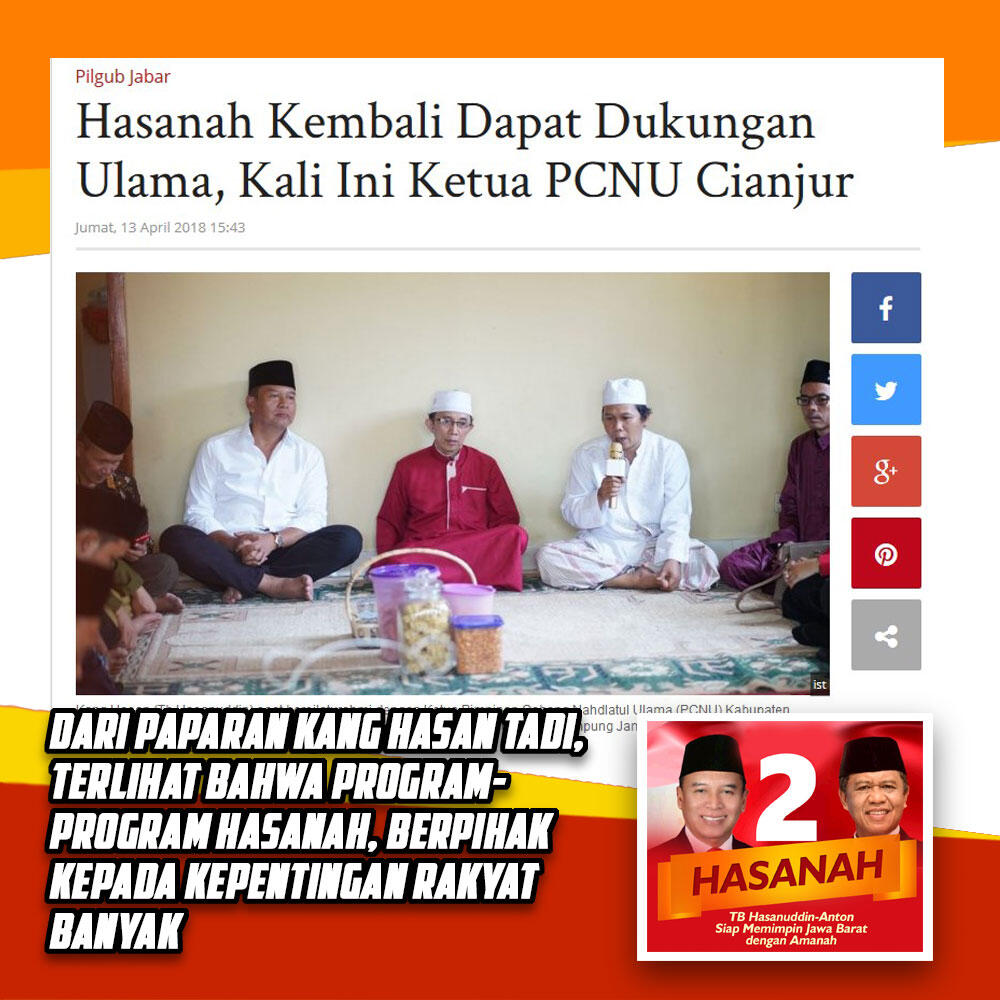 Hasanah Kembali Dapat Dukungan Ulama, Kali Ini Ketua PCNU Cianjur