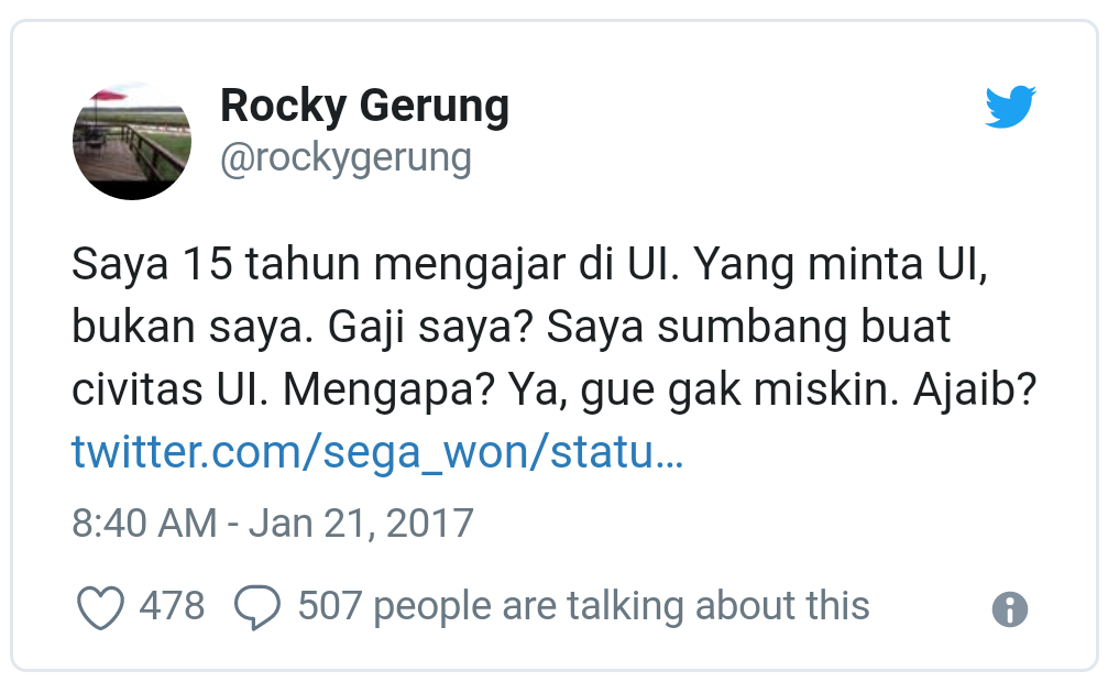 Rocky Gerung: Tanpa Ijazah Gue Pernah Ngajar S1 sampai S3, Ajaib, Tanya UI