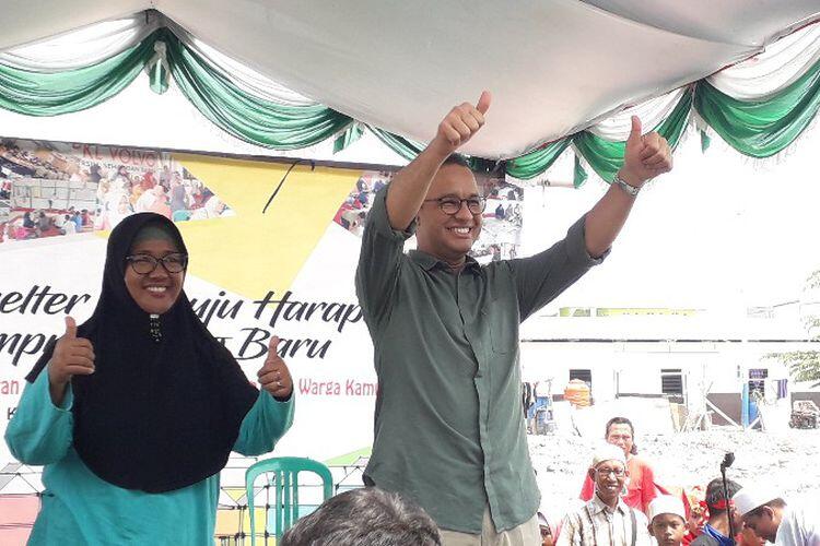 Anies Pidato, Warga Kampung Akuarium Teriak "Maju Presiden 2019!"