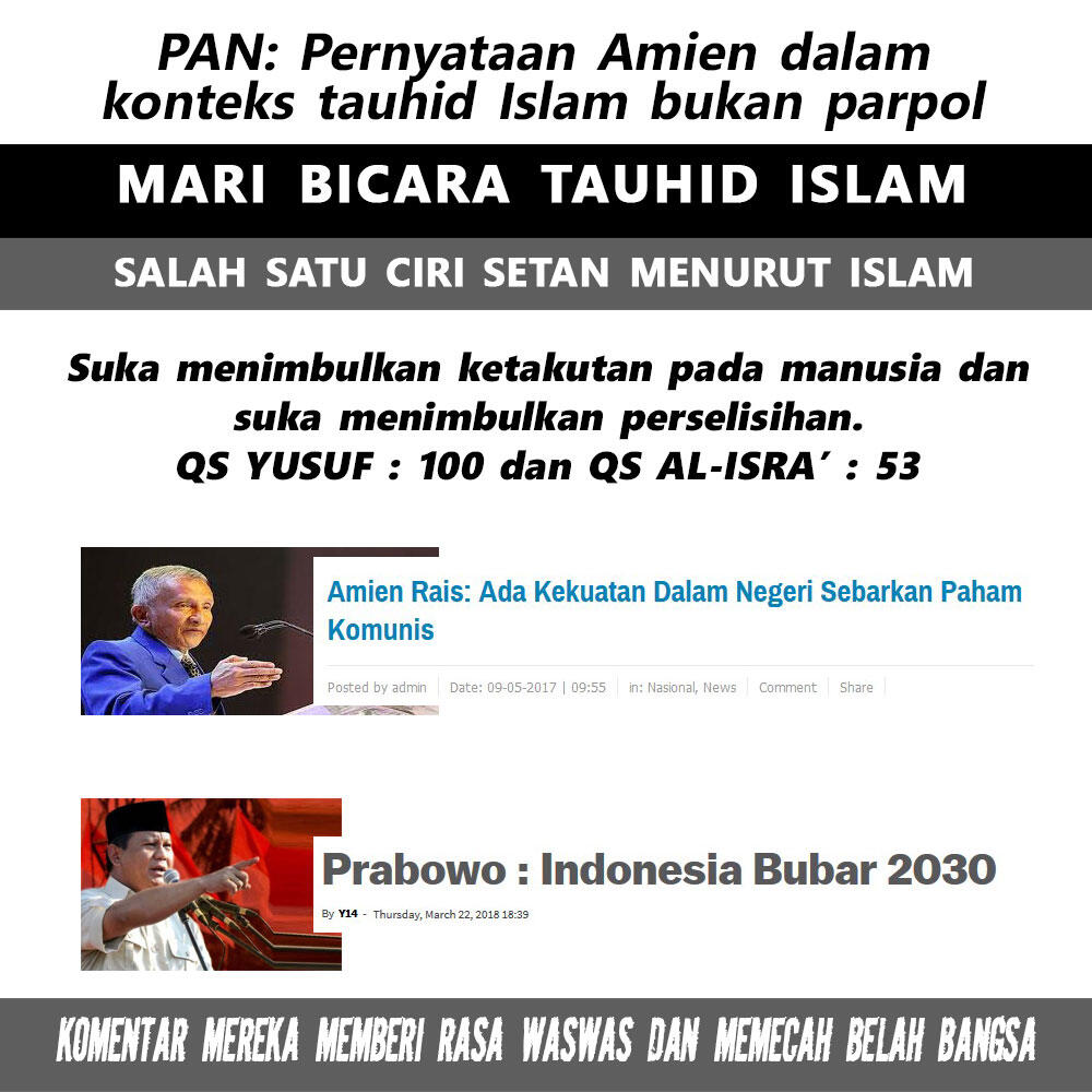 Amin Tak Singgung Parpol, Tapi Menyebut PAN, PKS dan Gerindra Menurut Anda Bagaimana?