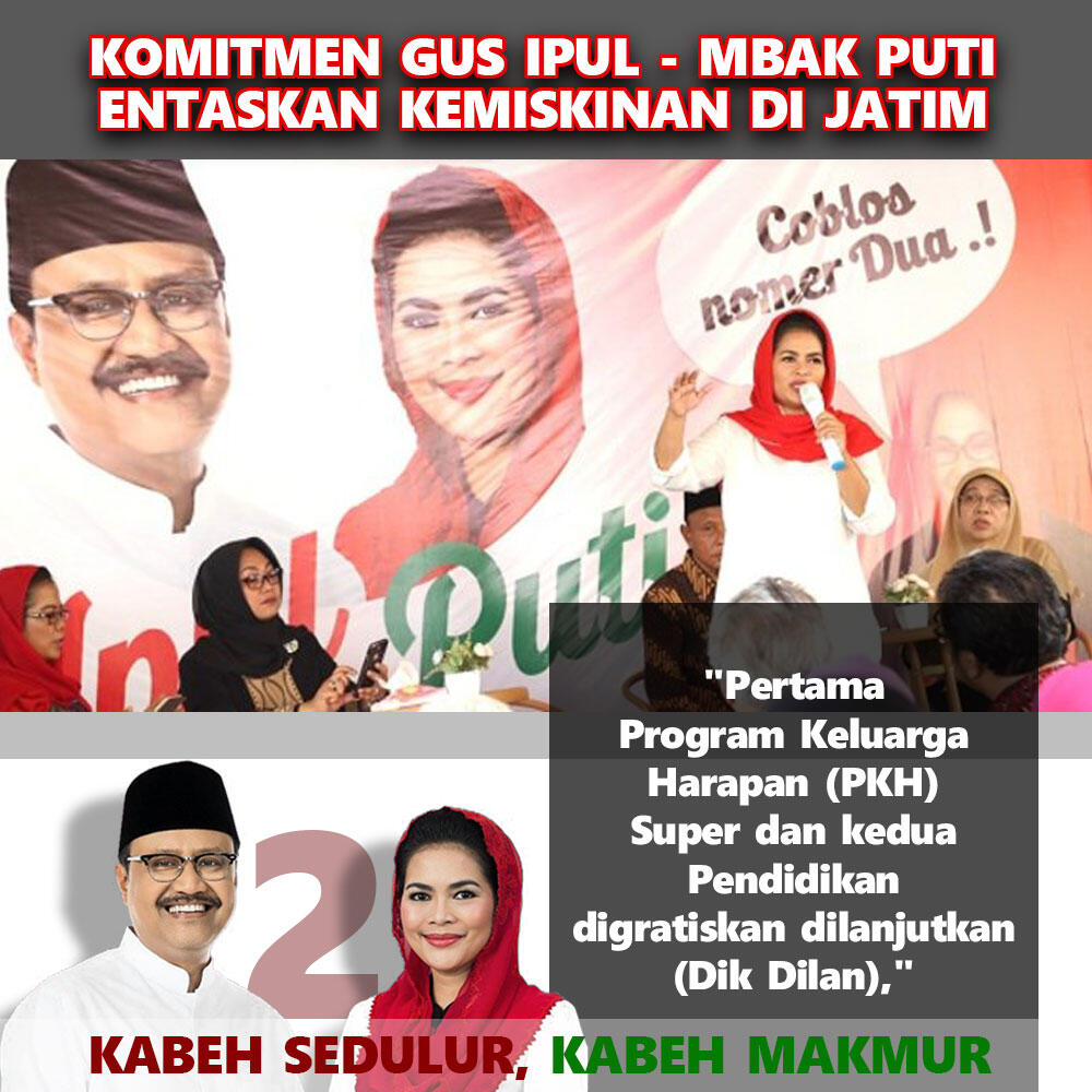 Komitmen Gus Ipul - Mbak Puti Entaskan Kemiskimam Di Jatim