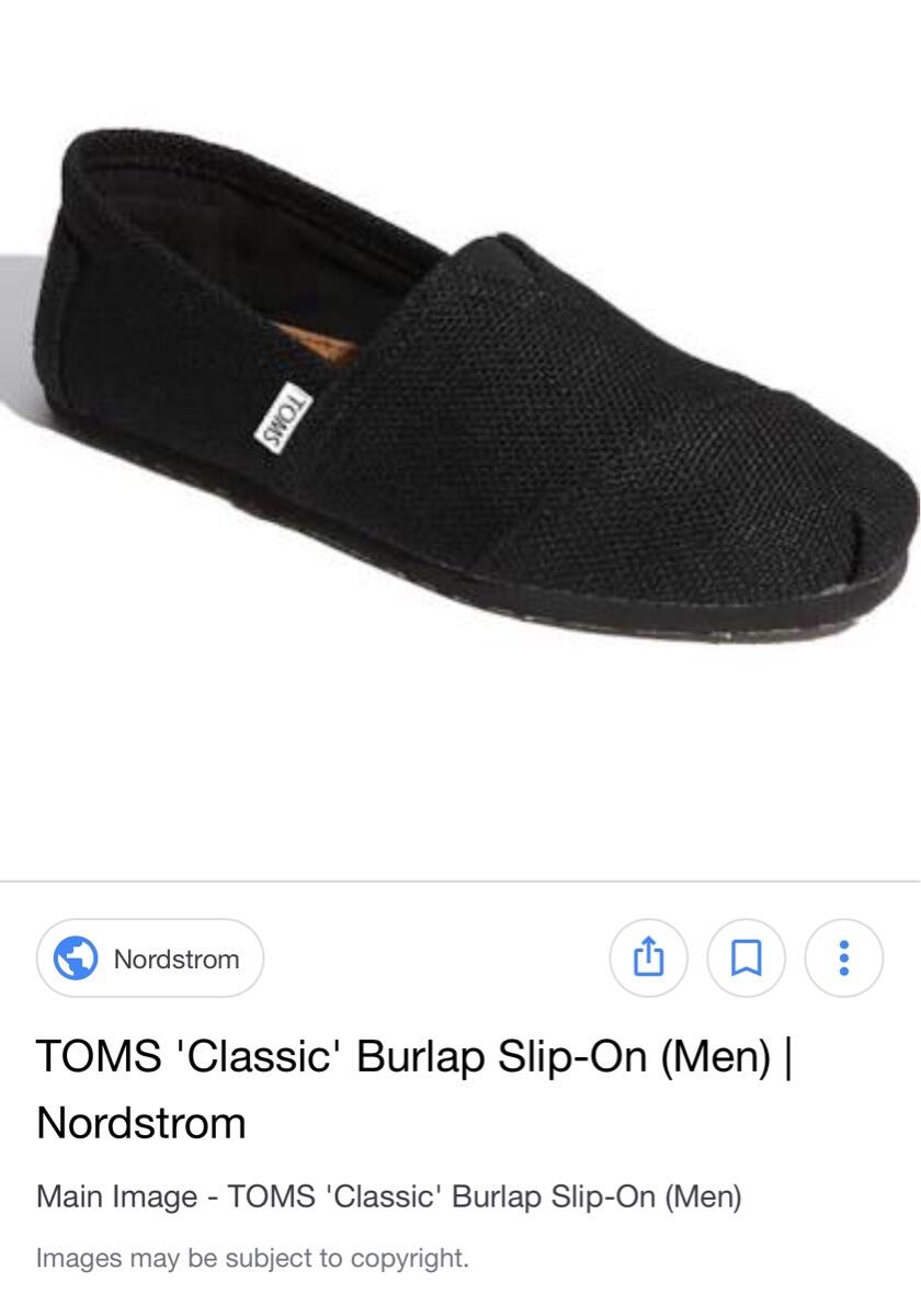 black burlap toms