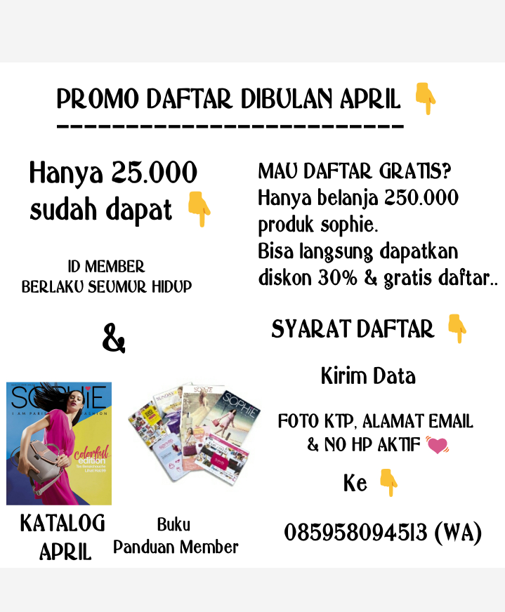 Punya bonus puluhan juta dengan DAFTAR jadi member SOPHIEPARIS