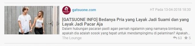 &#91;GATSUONE INFO&#93; Bedanya Pria yang Layak Jadi Suami dan yang Layak Jadi Pacar Aja