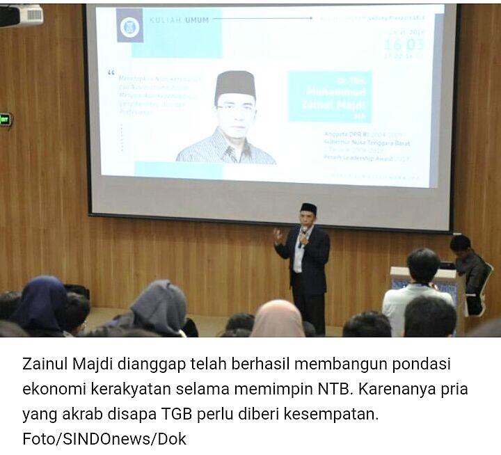 Dianggap Pro Ekonomi Rakyat, TGB Didorong Ikut Pilpres 2019