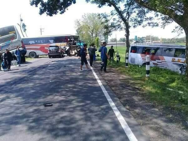 (BIG 3) Bus Mira, Eka, Sumber, Terlibat Kecelakaan Beruntun di Ngawi