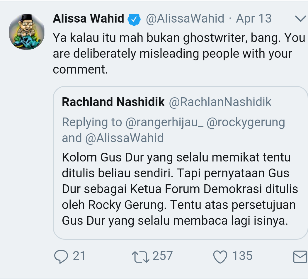 Rocky Gerung Disebut Ghost Writer-nya Gus Dur, Putrinya Beri Pengakuan Mengejutkan!