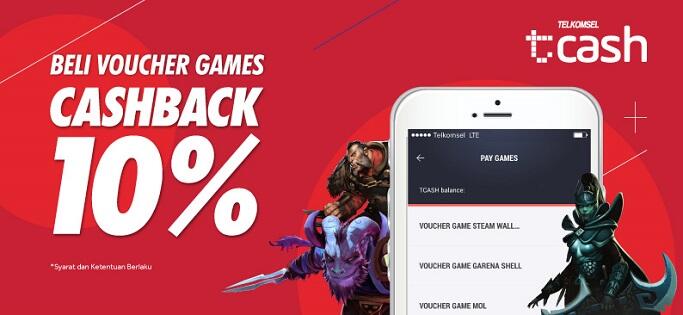 Promo IGC 2018, Pembelian Voucher Game Lewat TCASH Dapet Cashback, Gan! 