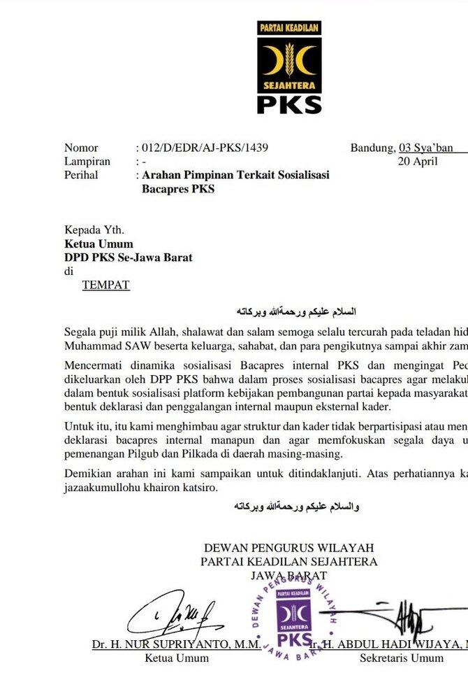 Anis Matta mau deklarasi capres di Jabar, PKS keluarkan arahan larangan hadir