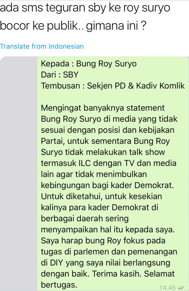 Roy Suryo Komentar Ini Sebelum Akhirnya Diminta Setop Bicara