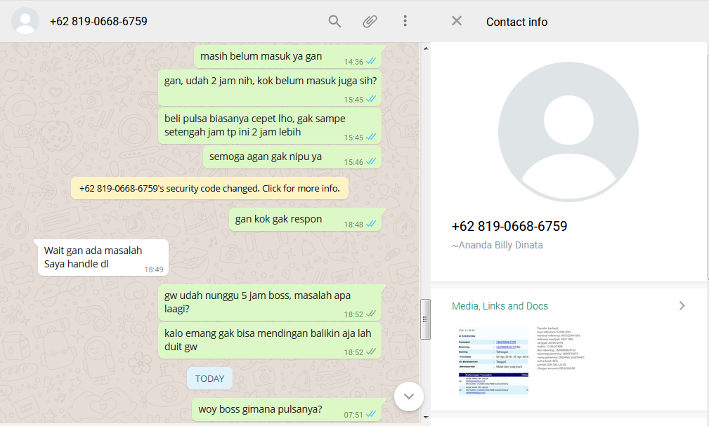 HATI-HATI DENGAN PENIPU INI GAN (Ananda Billy Dinata)