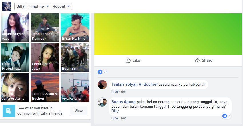 HATI-HATI DENGAN PENIPU INI GAN (Ananda Billy Dinata)
