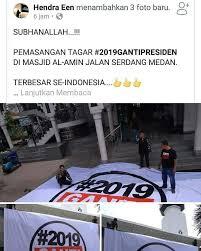 Spanduk Raksasa #2019GantiPresiden Tidak Terpasang di Masjid 