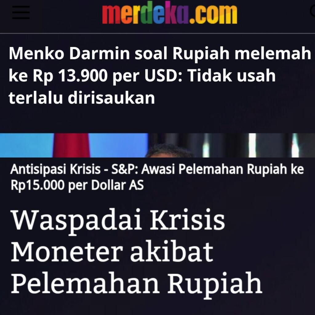 Waspadai Krisis Moneter akibat Pelemahan Rupiah
