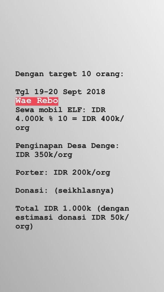 TRIP MURAH WAE-LBJ 19-23 SEPT 2018