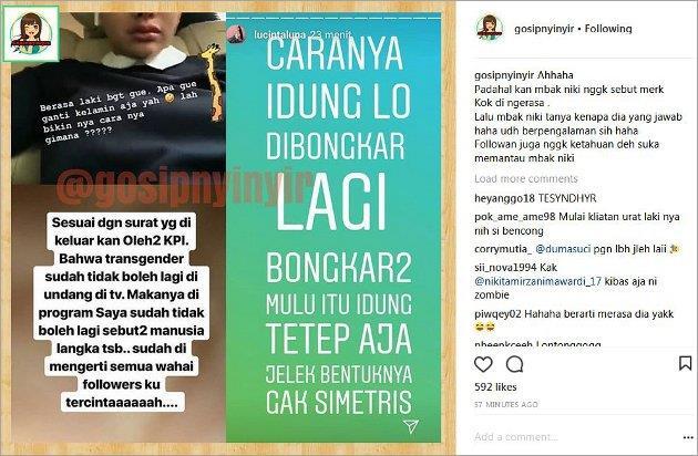 Perang di Instastory antara Nikita Mirzani dan Lucinta Luna