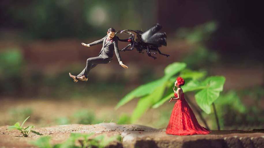 Foto Prewedding Terbaru Dengan Konsep Liliput (Miniatur