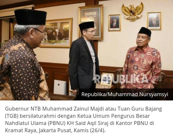 Kiai Aqil Persilakan TGB Penuhi Undangan Ponpes-Ponpes NU