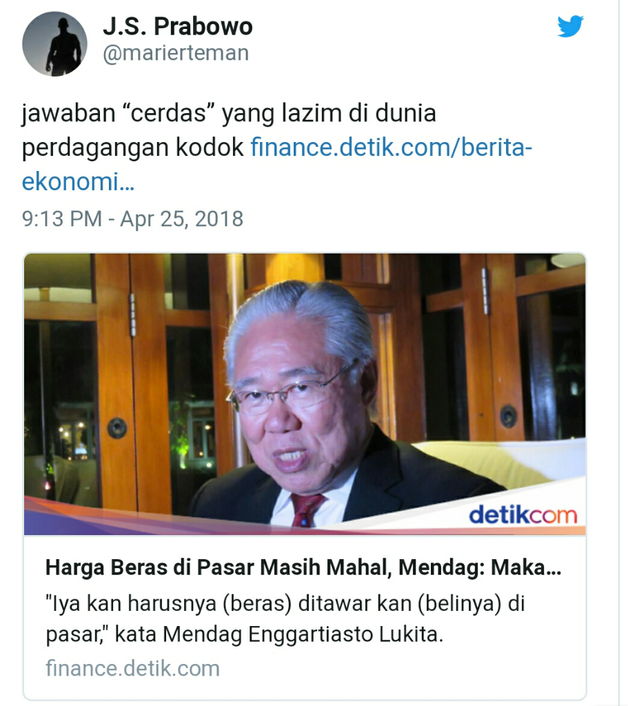 Mendag Sarankan Tawar Harga Beras,Sejumlah Tokoh Partai hingga Militer Angkat Bicara