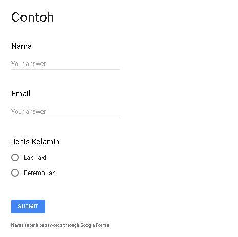 Cara Membuat Formulir Online menggunakan Google Form