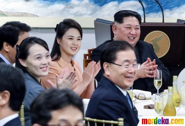 Pesona Ibu Negara Korut dampingi Kim Jong-un dinner bareng Presiden Korsel